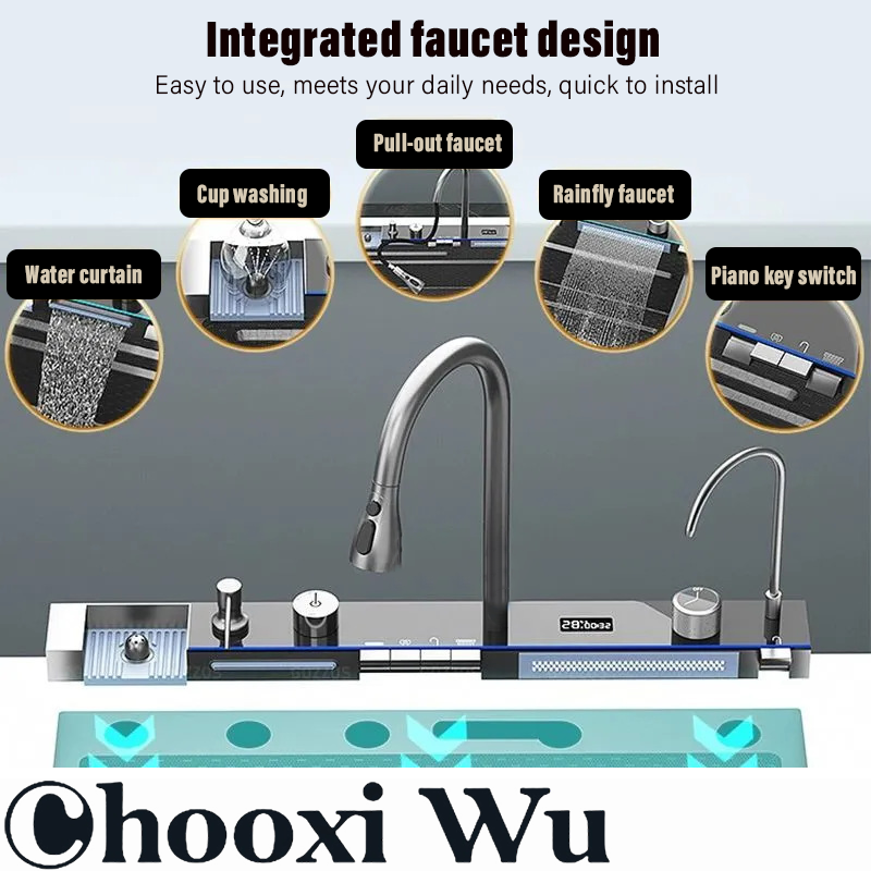 Home Improvement Kitchen Set - CHOO XIWU-수도꼭지가 있는 스테인리스 스틸 주방