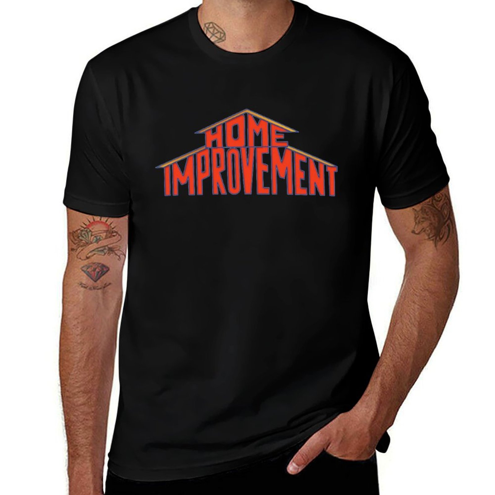 Home Improvement Logo - 홈 인테리어 로고 90년대 티셔츠 스탠다드