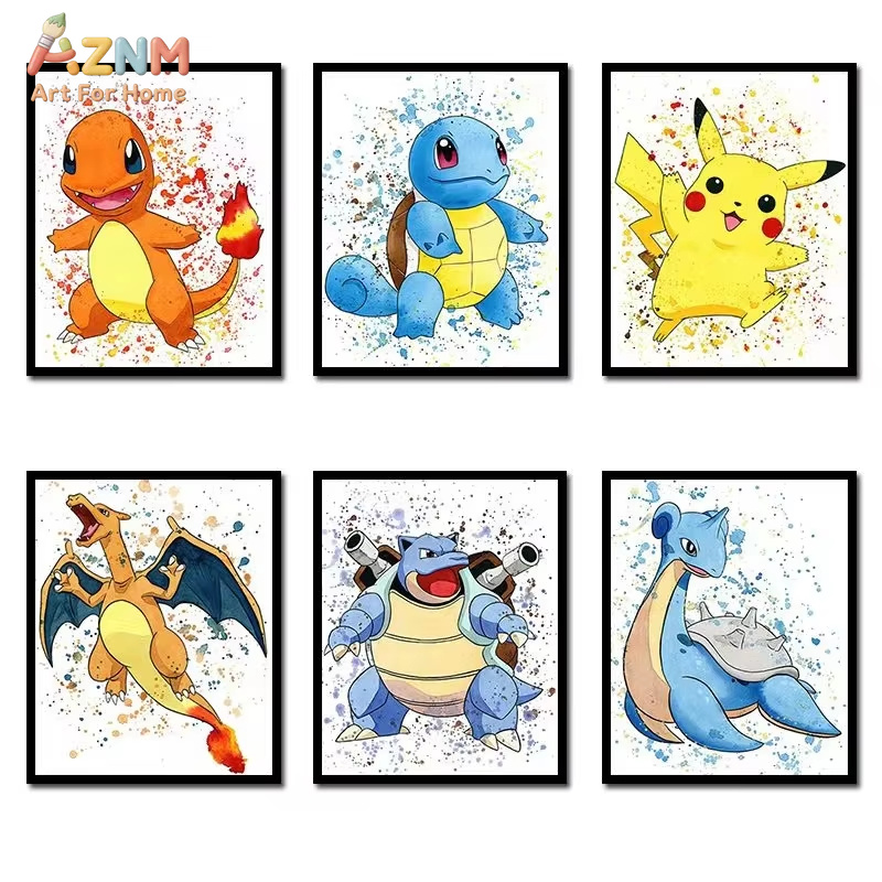 Home Improvement Kids - 1PC, 애니메이션 포켓몬 캔버스 페인팅 Bulbasaur