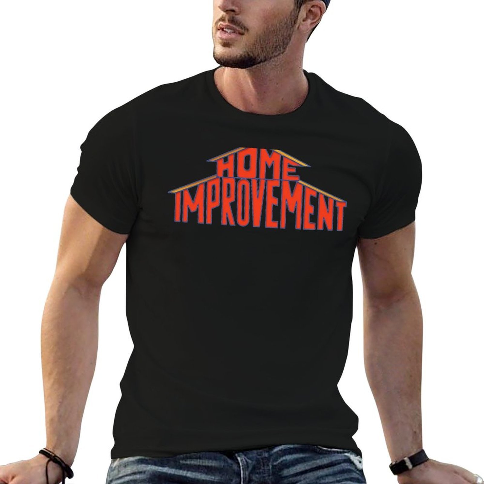 홈 인테리어 로고 90년대 티셔츠 러닝 짐 반팔 스포츠 - Home Improvement Logo 리뷰 및 가격